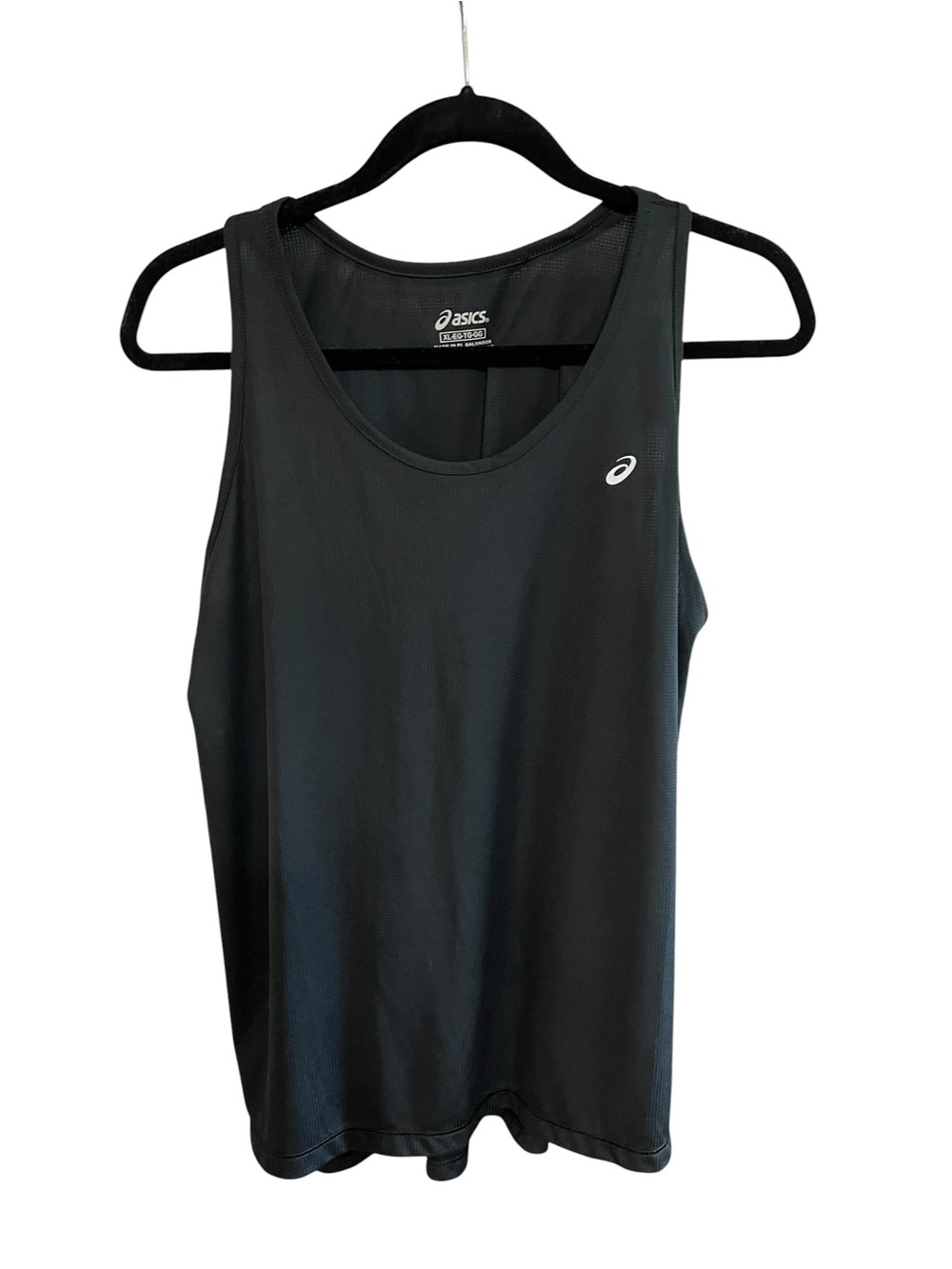 Asics Black Athletic Tank Top with White Logo